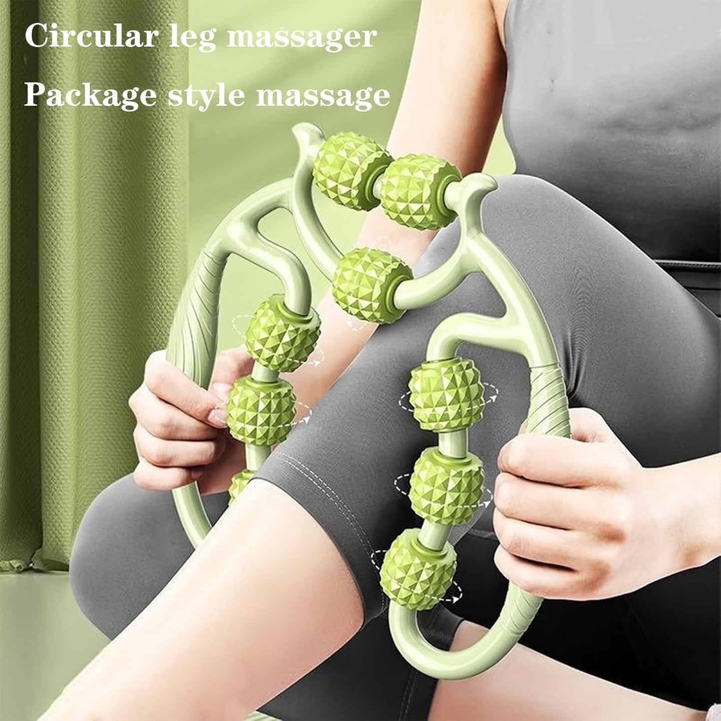 9-Wheel Leg Massager Roller – Calf Massager,Deep Tissue Muscle Soreness Relief - Manual Leg Muscle Massage Tool for Sports Recovery, Relaxation, and Myofascial Release (9 Rollers)