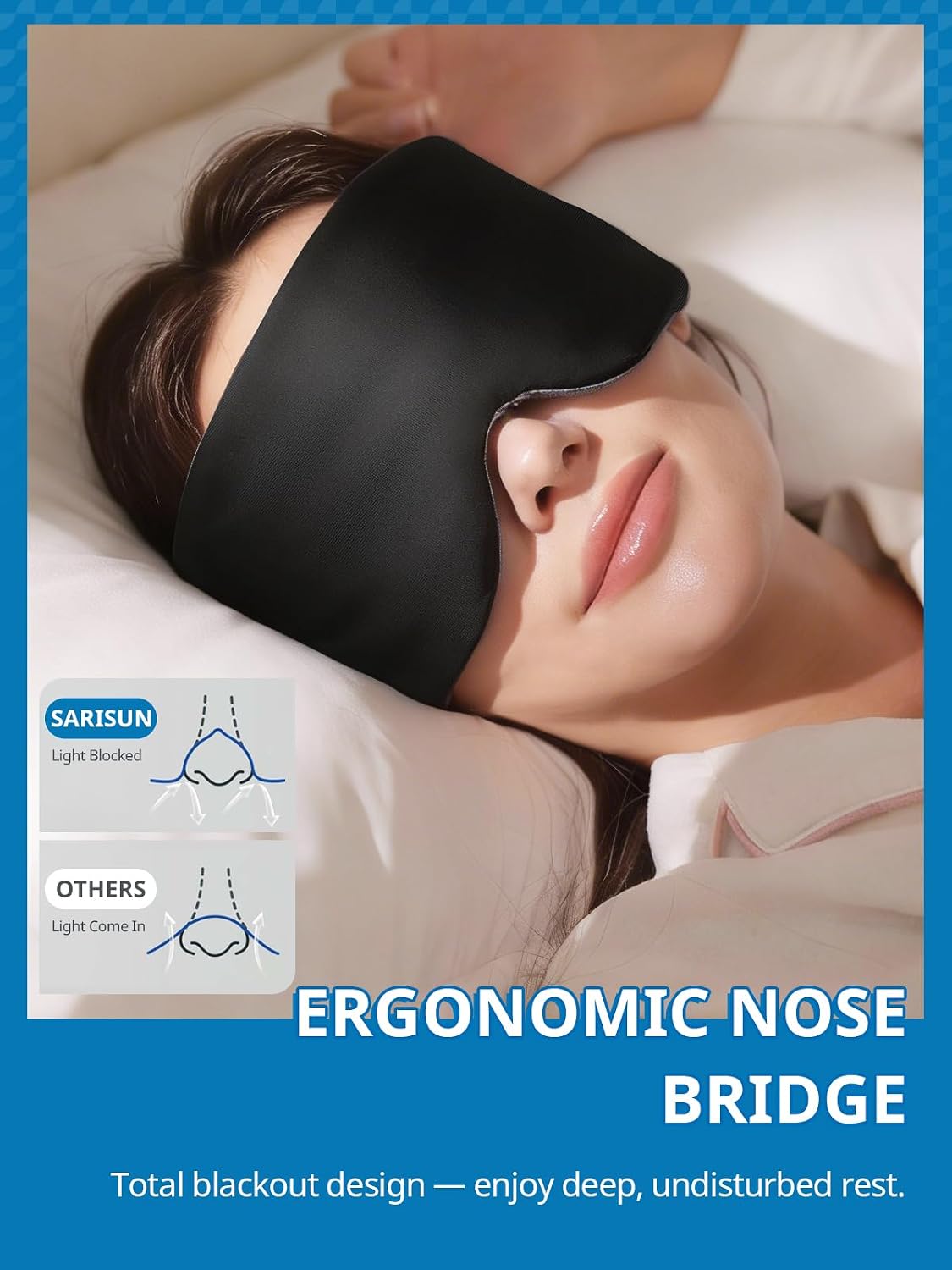 SARISUN Sleep Mask Dual-Side Blackout Eye Masks for Sleeping Men&Women