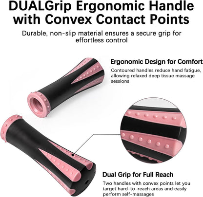 Wooden Cellulite Massage Roller for Legs and Thighs - Handheld Fascia Blaster Tool for Muscle Relief, Lymphatic Drainage & Body Sculpting - Anti Cellulite Massager for Women and Men (12 Wheel)