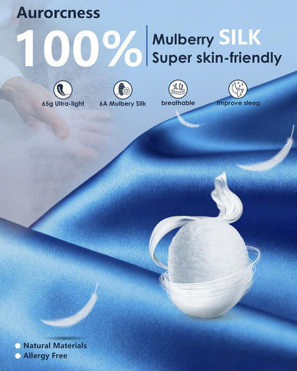 Aurorcness Heated Eye Mask for Dry Eyes – Cordless Warm Eye Compress, 100% Mulberry Silk Sleep Mask with Graphene Heating, 3 Heat Levels and Auto Shut-Off, Rechargeable & Washable