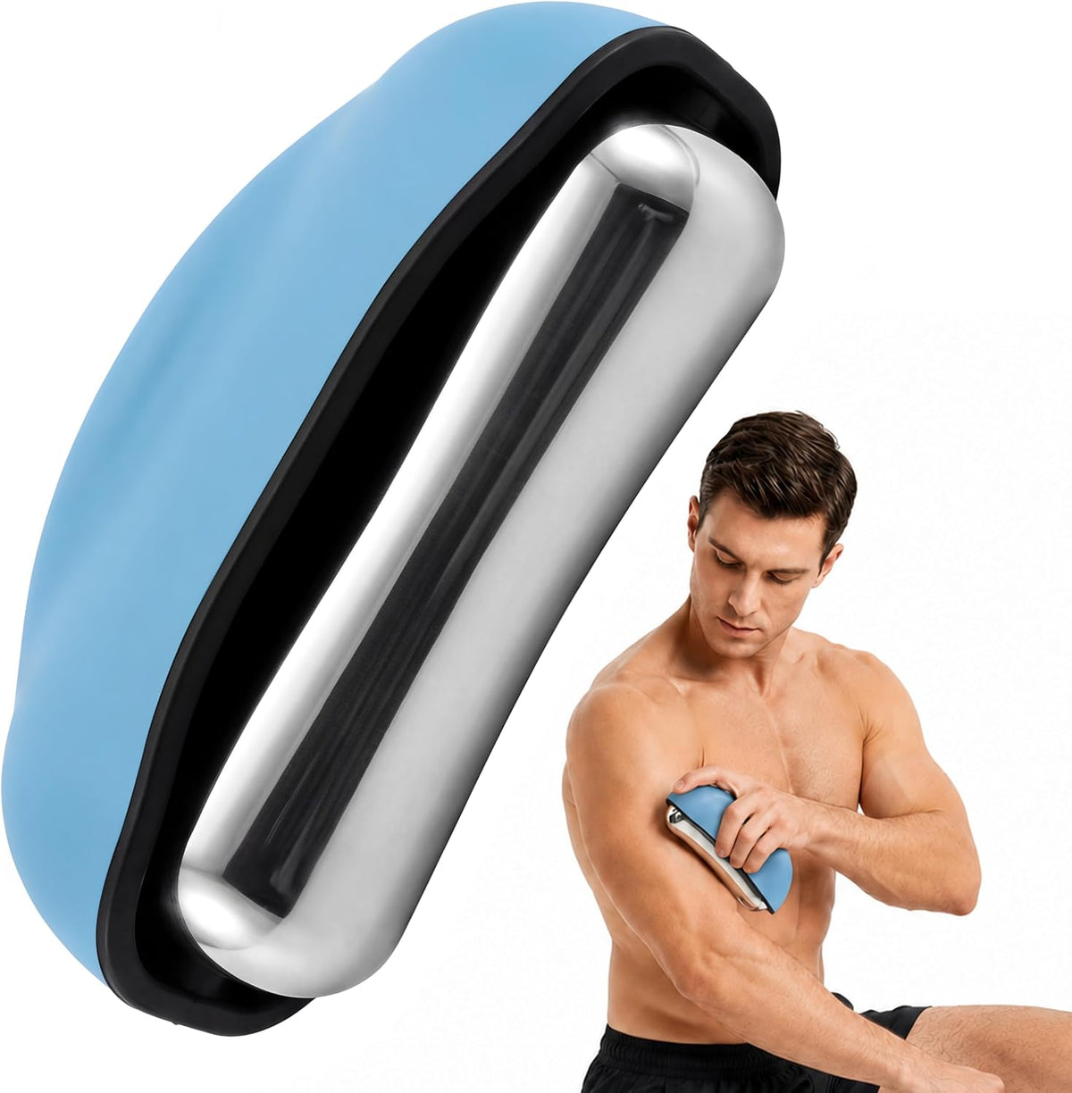Cooling Massage Roller with Ergonomic Handle for Deep Tissue