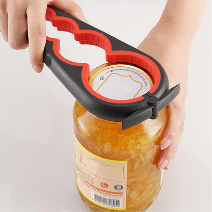 Jar Opener for Seniors with Arthritis,Jar Opener for Weak Hands,5-in-1 Bottle Opener,4-in-1 Can Opener (A-Blue)