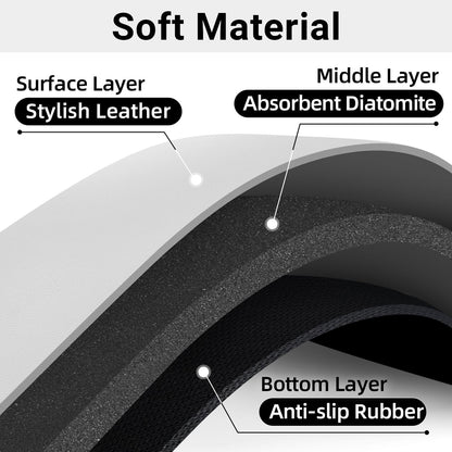 LOPNUR Cuttable Faucet Mat for Kitchen Sink, Extra Long 29 Inch, Black | Super Absorbent & Fast Dry Diatomite Sink Splash Guard, 0.8-2.4 Inch Adjustable Faucet Hole, Cut to Fit Bathroom & RV Sinks