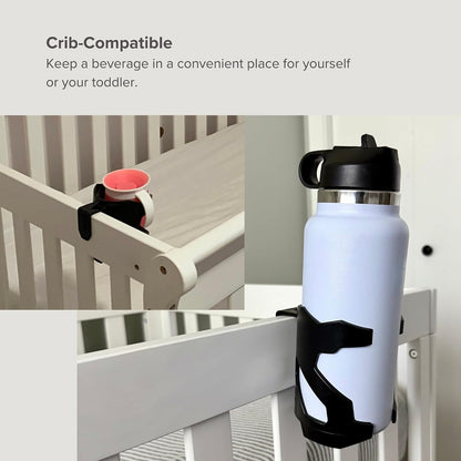 BedBev Cup Holder, Drink Holder, Bottle Holder Attachment for Beds, Bunk Bed Accessories, Lofted Beds and Cribs, Black