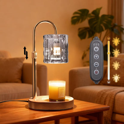 Candle Warmer Lamp with Timer & Dimmer, Birthday Gifts for Women Mom, 4-Level Dimmable Flower Heat Lamp for Jar Candles, Adjustable Height, House Warming Gifts, Home Decor (Purple