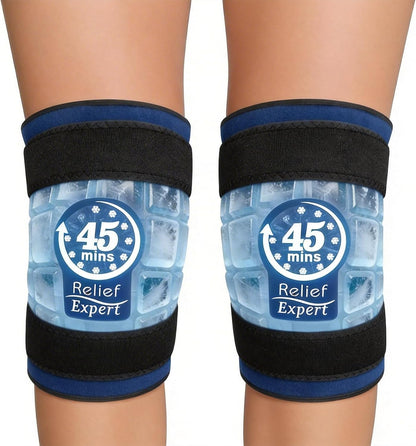 45-Minute Knee Ice Pack Wrap with Advanced Ice Grid Gel, Long-Lasting Ice Pack for Knees, Calves, Elbows, Flexible & Reusable Gel Ice Pack with Cold Compress for Workout Recovery- Fits Most Sizes
