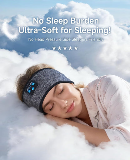 Perytong Sleep Headphones Wireless, Bluetooth Sports Headband Headphones with Ultra-Thin HD Stereo Speakers Perfect for Sleeping,Workout,Jogging,Yoga,Insomnia, Air Travel, Meditation (Grey)