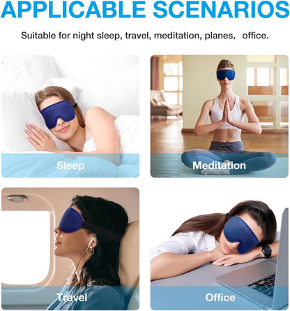 LYSIAN 3D Blackout Sleep Mask for Side Sleepers, 5 Pairs Ear Plugs, Black