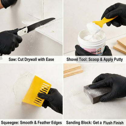 Drywall Repair Kit，34 Pcs 12x12inch Wall Patch Kit with Saw& Wood Boards | Drywall Patch Kit for Large Holes，Sheetrock Repair Kit for Cracks, Dents&Nail Holes-Quick & Easy Wall Surface Repair Solution