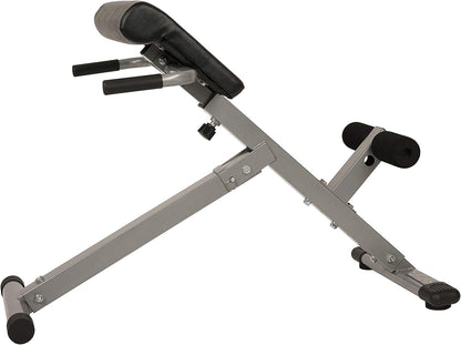 Sunny Health & Fitness Multi-Function Roman Chair | Adjustable Height, Folds Flat for Storage, Built in Dip Station, Targets Back, Abs & Core, Crunches & Back Extensions