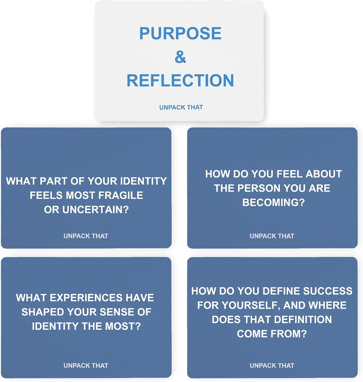 UNPACK THAT Self-Exploration Card Deck Personal Growth Cards - 100 Deep Questions for Self-Discovery, Mindfulness & Emotional Healing | Journal Prompt, for Her