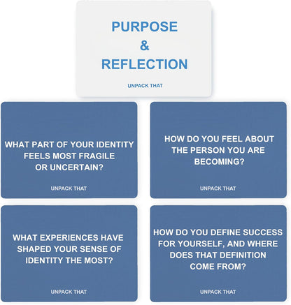 UNPACK THAT Self-Exploration Card Deck Personal Growth Cards - 100 Deep Questions for Self-Discovery, Mindfulness & Emotional Healing | Journal Prompt, for Her