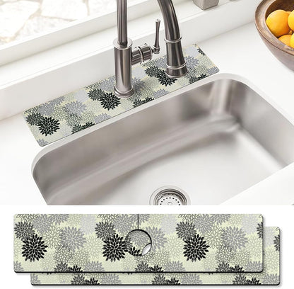 Sink Faucet Absorbing Mat, 2 Pack Drying Mat Around Faucet Sink Splash Guard Behind Faucet Sinkmat For Kitchen Bathroom Island Rv 24 * 5.5 Inch (60 * 14 cm)