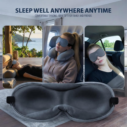 Ultra-Thin 3D Sleep Mask for Side Sleepers Women Men, Contoured Eye Mask for Lash Extensions, Light Blocking, Soft Breathable Lightweight Eye Mask for Sleep, Travel, Meditation,Airplane (Black)