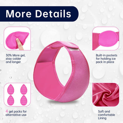 Wisdom Teeth Ice Pack Head Wrap Jaw Face Ice Pack with 4 Gel Packs