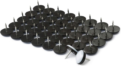 1" Nail on Furniture Sliders (24 Pack) - Furnigear Heavy Duty PTFE (Teflon) Chair Sliders Glides Wooden Furniture Movers Move Your Furniture Easily & Safety - Best Chair Leg Floor Protectors