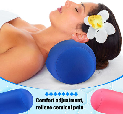 Geelin 2 Pcs Microbead Roll Pillow 11.8 x 6.3 Inch Soft Pillow Bolster Cylindrical Pillow Microbead Pillows for Sleeping Home Travel Neck Head Back Support Rest (Violet, Black)