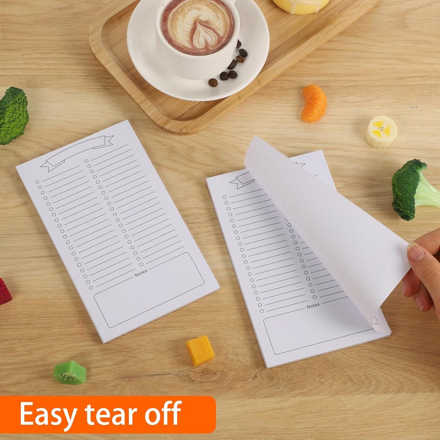 Thboxes 2 Pack Grocery List Magnet Pad for Fridge, 120 Sheets, Pen Holder | 4.5x7.5In Magnetic Grocery List Pad for Fridge, Full Back Shopping Checklist, Notepad for Kitchen, Home Office, Parents, Kids