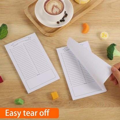 Thboxes 2 Pack Grocery List Magnet Pad for Fridge, 120 Sheets, Pen Holder | 4.5x7.5In Magnetic Grocery List Pad for Fridge, Full Back Shopping Checklist, Notepad for Kitchen, Home Office, Parents, Kids