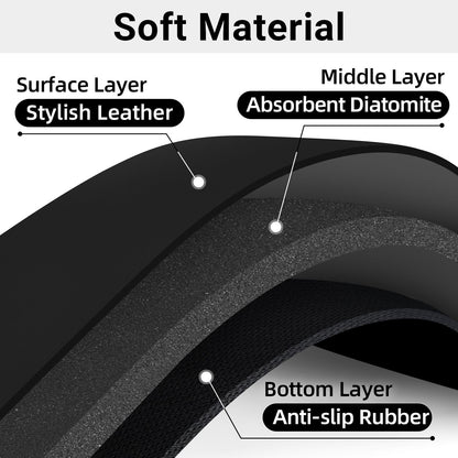 LOPNUR Cuttable Faucet Mat for Kitchen Sink, Extra Long 29 Inch, Black | Super Absorbent & Fast Dry Diatomite Sink Splash Guard, 0.8-2.4 Inch Adjustable Faucet Hole, Cut to Fit Bathroom & RV Sinks