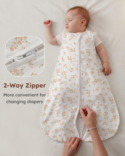 Yoofoss Baby Sleep Sack 0-6 Months Wearable Blanket for Babies 100% Organic Cotton 2-Way Zipper TOG 0.5 Toddler Sleeping Sack 3 Pack, Sleep Sacks