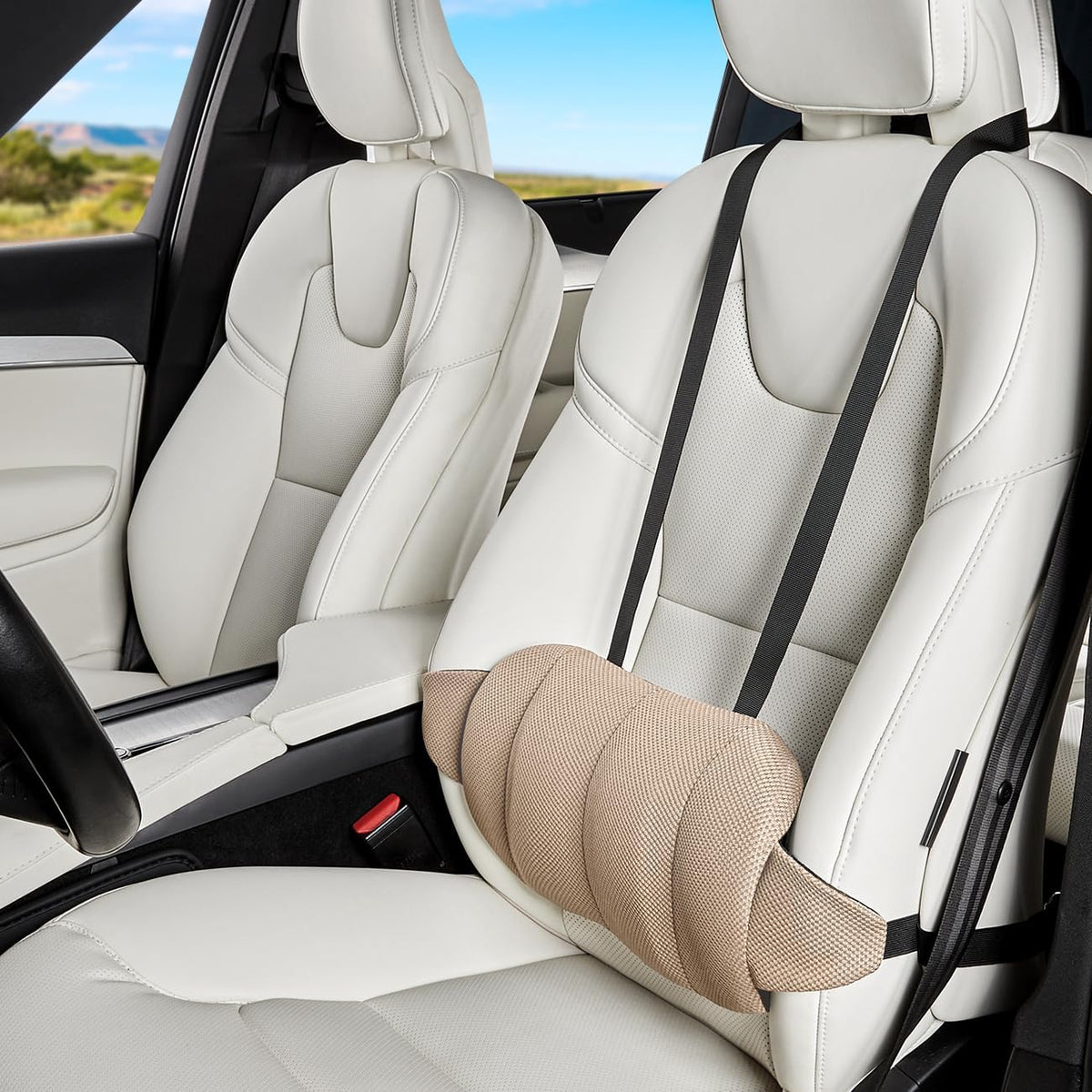 Lumbar Support Pillow for Car,Adjustable Back Support for Car Seat