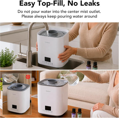 Humidifier for Bedroom, 3L Ultrasonic Cool Mist