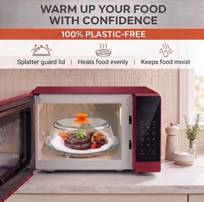 Bezrat Microwave Tall Glass Plate Cover | Splatter Guard Lid with Easy Grip Silicone Handle Knob | 100% Food Grade | BPA Free and Dishwasher Safe | 10 Inch (Black-)