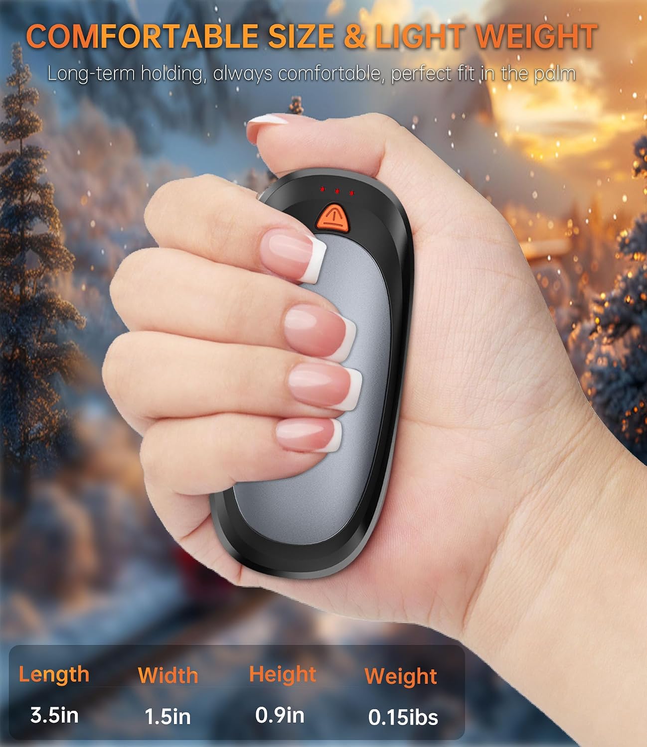 Hand Warmers Rechargeable with 10000mAh Charging Case, 2000mAh Portable Hand Warmers 2 Pack, Reusable Electric Pocket Heater for Hunting, Camping Gear, Outdoors, Gifts