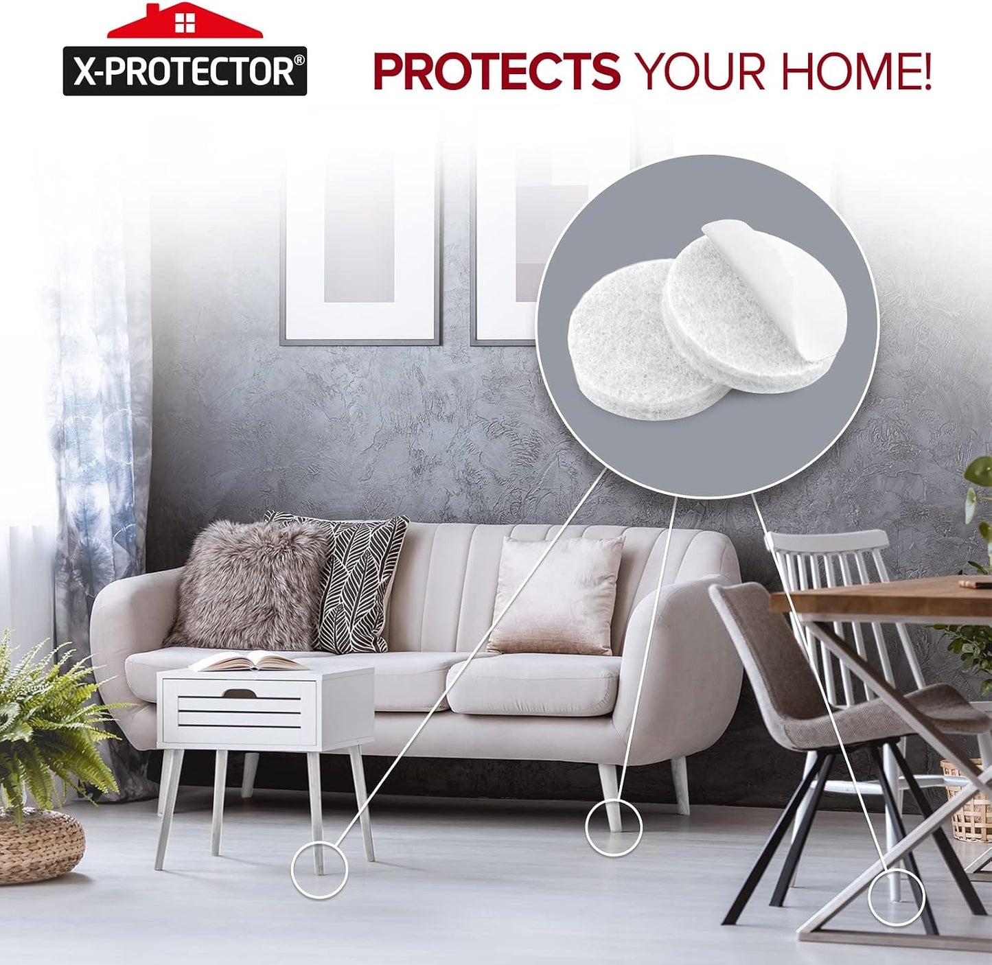 Felt Furniture Pads X-PROTECTOR 235 PCS Premium Furniture Pads - Felt Pads Furniture Feet Best Wood Floor Protectors - Protect Your Hardwood & Laminate Flooring! | Furniture Feet Best Wood Floor Protectors - Protect Your Hardwood & Laminate Flooring!