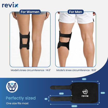 REVIX Knee Ice Pack Wrap for Meniscus Tear, ACL, 45-Min Cold | Long-lasting Cold Gel Wrap for Knee Replacement Recovery, Reusable for Elbow, Calf & Leg, 12"×9.5"