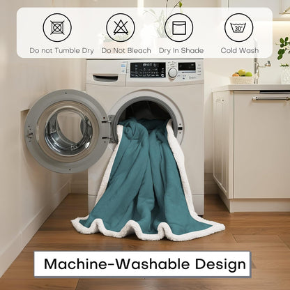 Electric Heated Blanket Full Size 72"x84" – Light Gray | ETL for Safe Overnight, 4 Heat Settings & 10H Auto Off, Dual-Sided Microplush Sherpa for Home Night, Machine washable