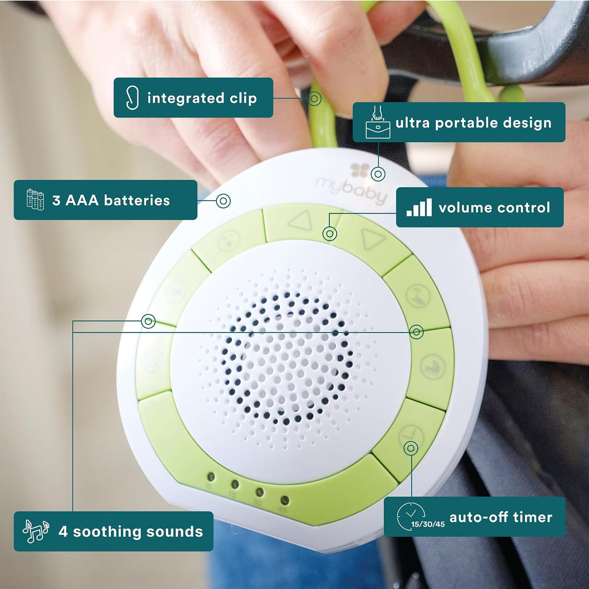MyBaby Sound Machine, White Noise for Baby, Travel, Nursery and On The Go
