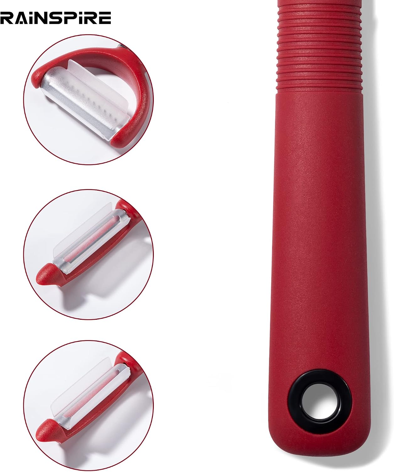 Rainspire 3-Piece Peeler Set, Premium Swivel Vegetable Peeler, Kitchen Gadgets Apple Peeler Potato Peeler Veggie Peeler Fruit Peeler, Dishwasher Safe Kitchen Accessories, Grey