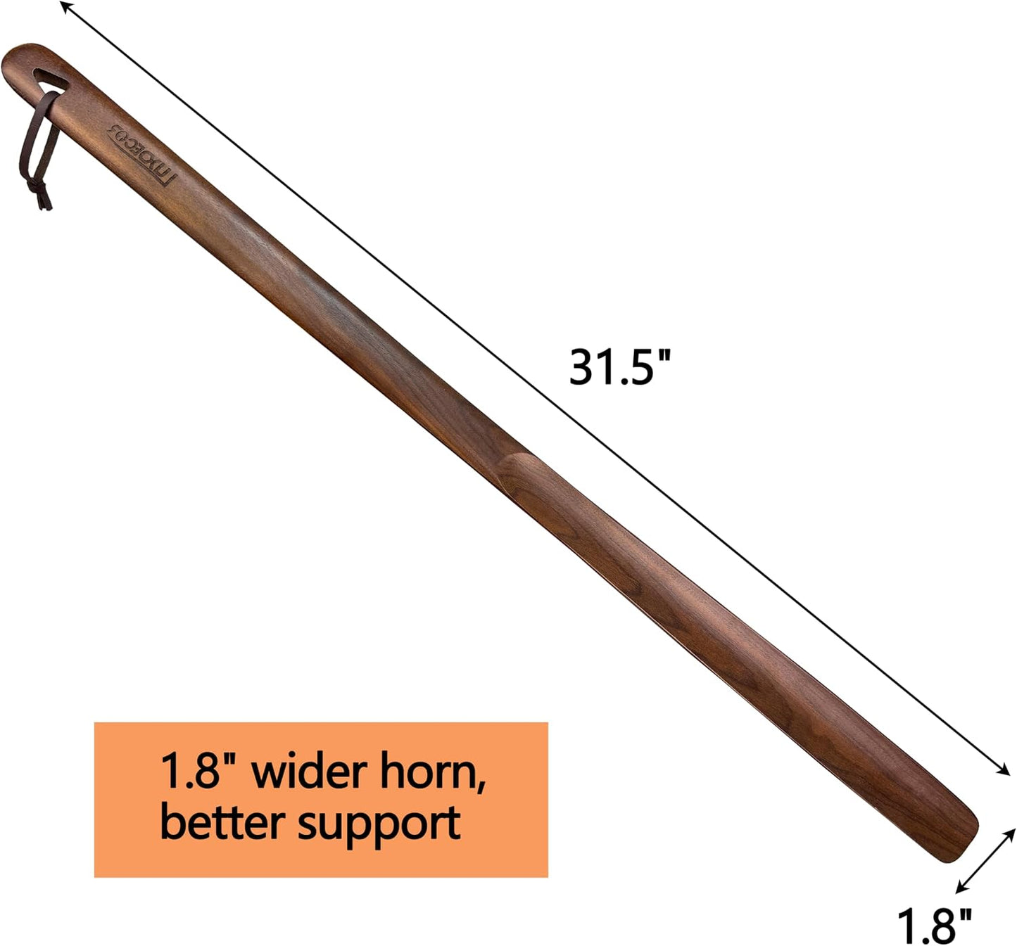 Luxdecor Long Handled Wooden Shoehorns-24in Wooden Long Handle Shoe Horn for Seinors Men Boot Jack Shoe Helper for Women