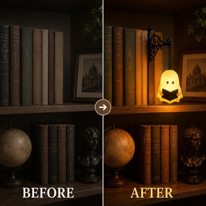 Library Lantern-Decorative Bookshelf Lighting, Mini Bookshelf Lamp Slides Between Books, Warm Amber LED Bookshelf Lights for Book Nook, Shelf Decor Gift for Book Lovers(Classic Lantern)