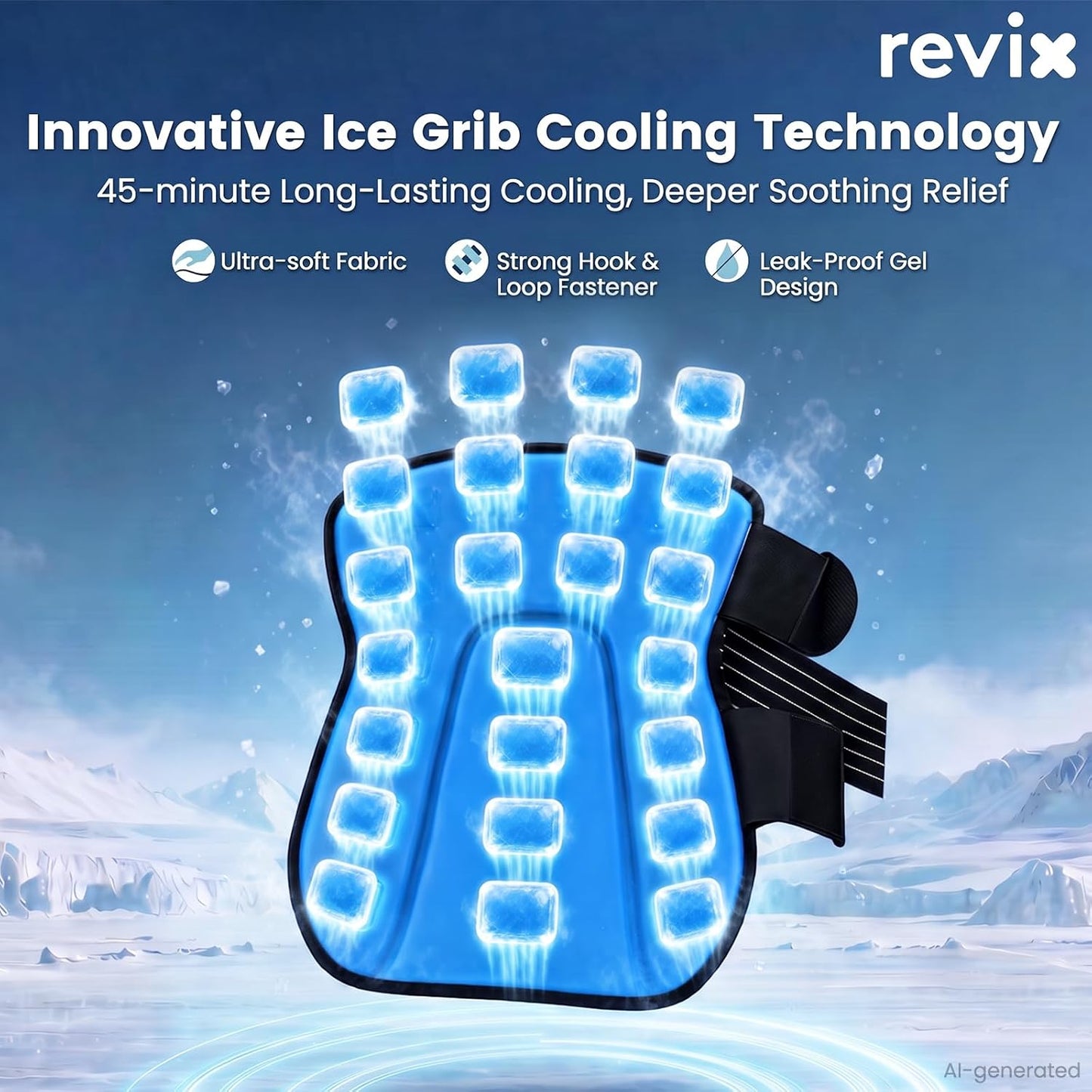 REVIX Foot Ankle Ice Pack Wrap, Gel Ice Packs for Feet Discomfort, 2 Packs | 45-Min Long Lasting Foot Ice Pack Wrap, Full Coverage Ankle Ice Wrap for Post-Workout Recovery, Plantar Fasciitis, Heel Spur