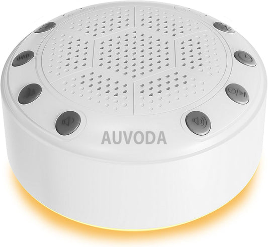 S318 White Noise Machine with 25 Non-Looping Sounds, LED Lights | Memory & Timer, BT 5.3, USB-C Rechargeable Battery, Portable, For Baby, Adults, Sleep, Travel, Home, Office