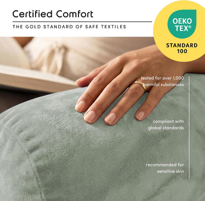 Nestl Reading Pillow with Shredded Memory Foam, Designed for Sitting Up in Bed and Couch, Back and Arms Adjustable Support for Adult & Teens Backrest Pillows for Reading, with Washable Cover Dark Grey