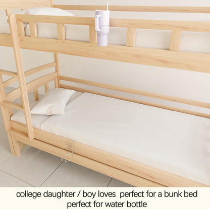 Cup Holder for Bed (Diameter: 3.3IN) Drink Holder Water Bottle/Glass Organizer for Wood Dorm Room Bunk Bed Crib, Metal Toddle Bed,Loft Bedside, Headbed, Car,Office Desk Partition