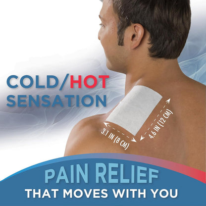 Thera Care 5% Menthol Medicated Patch, 5 Count | Cold Hot Sensation for Neck, Shoulder & Small Areas, 4.6” x 3.1”, Flexible Stay-On Adhesive