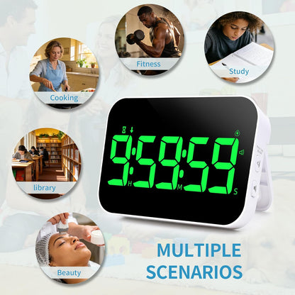 TXL Digital Timer for Classroom, Pomodoro, Gym & Kitchen – Rechargeable Magnetic Countdown Timer, Large LED Display, Loud Alarm, 3 Volume Levels & 3 Brightness Settings