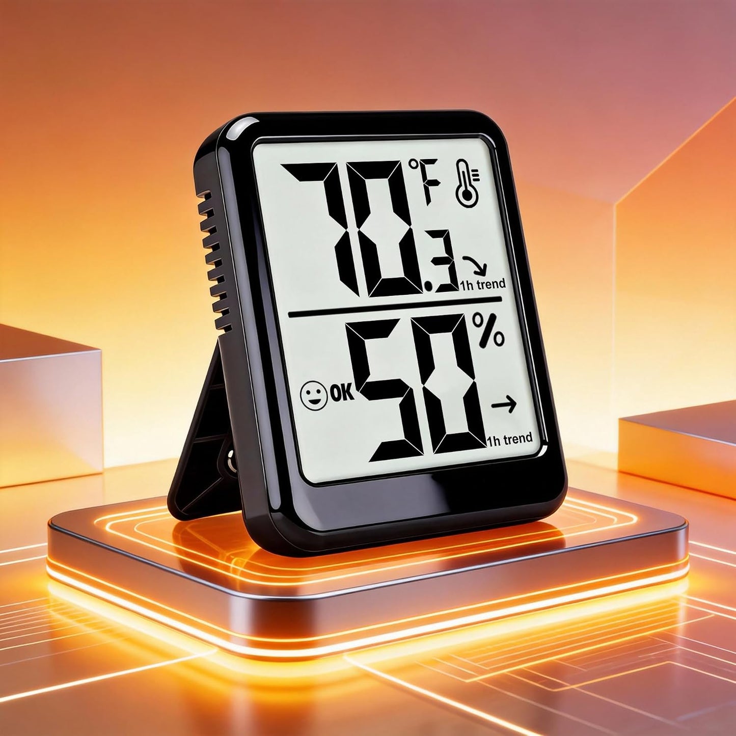 Room Thermometer Indoor Hygrometer Digital Humidity Meter | Accurate Sensor, Fast Refresh, Big Digits, Easy to View, ℉/℃, w/ AAA Battery, Compact for Home, Office, Pet, Plant