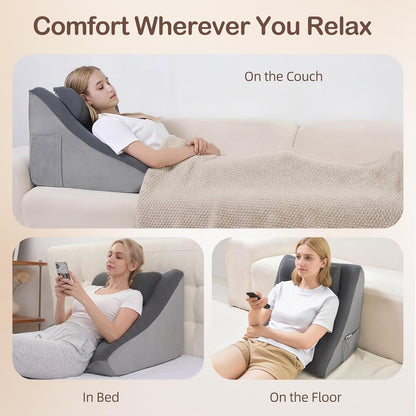 Vekkia 21” Back Rest Pillow with Dual-Layer Foam for Reclining and Sitting