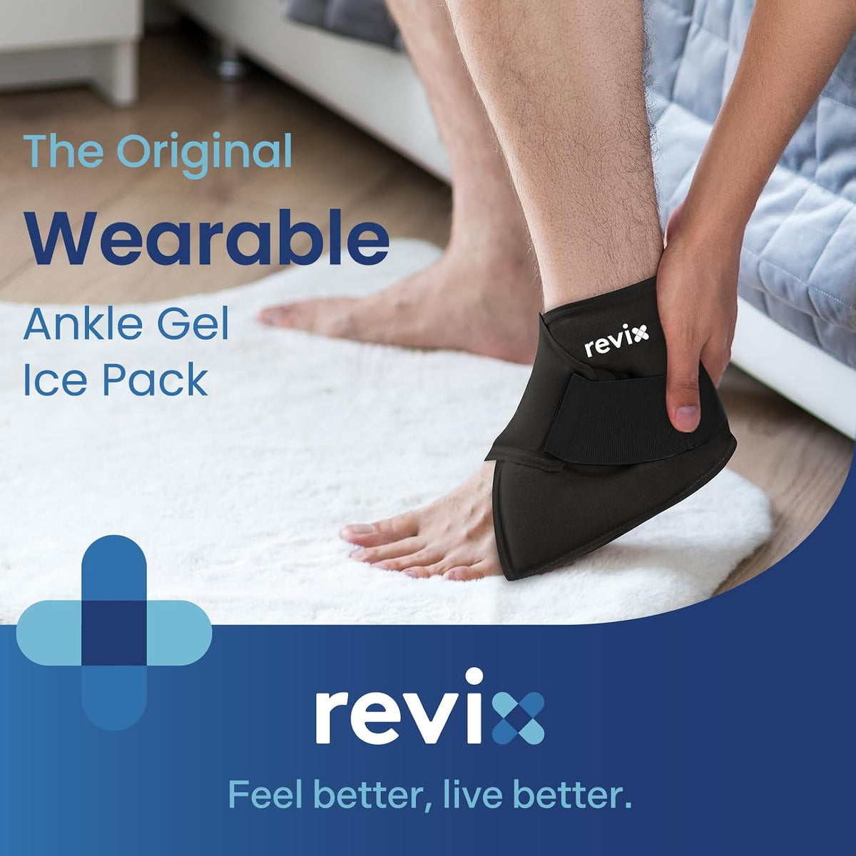 REVIX Ankle Ice Pack Wrap for Plantar Fasciitis & Foot Pain Relief