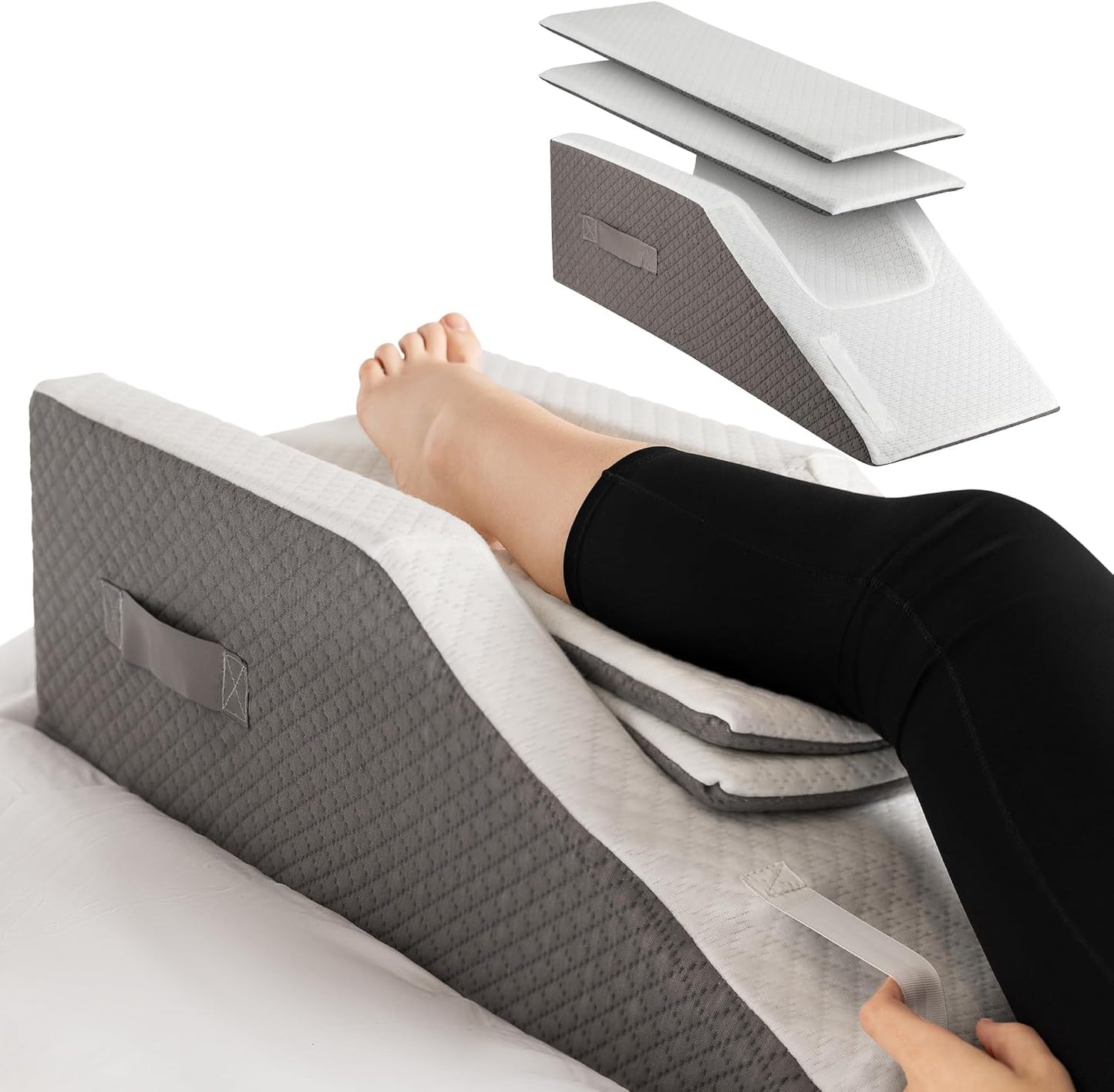 Kolbs Double Leg Elevation Pillow | Post Surgery Leg Pillow | Stylish Chic Jacquard Cover