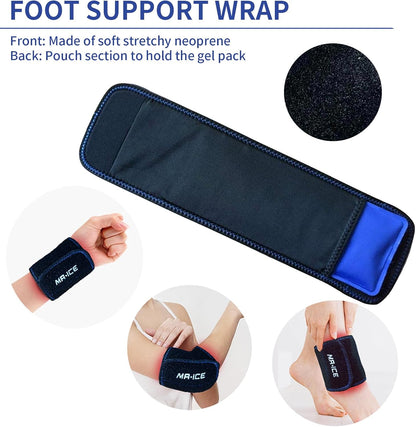 MR.ICE Knee Ice Pack Wrap 2 Packs,Reusable Ice Packs for Knee for Injuries