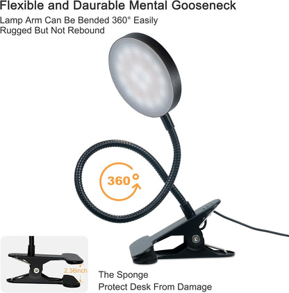 LiFMIRA Bed Lamp Clip on Light 8W 66 LED Reading Light for Bed White