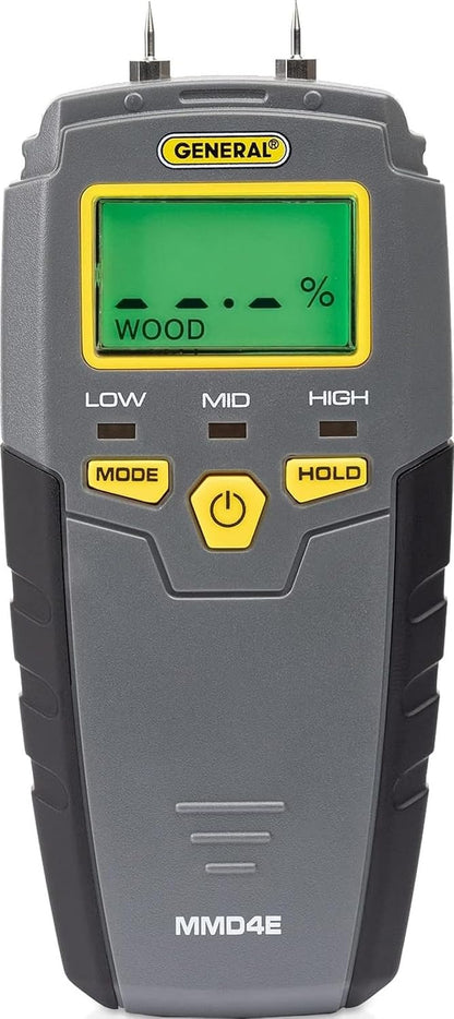 General Tools MMD4E Moisture Meter for Wood, Walls & Water Leak Detection | Pinless wood moisture meter for drywall & walls. Detects mold & humidity. Water leak detector for home moisture testing.