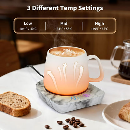 VOBAGA Coffee Mug Warmer, 4 Hours Auto Shut Off Cup Warmer for Office Home Desk with 3 Temperature Settings, Electric Beverage Warmer for Cocoa,Tea, Milk, Soup, for Coffee Gifts, Sky Blue (No Cup)
